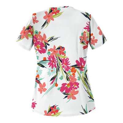 UA Island Bouquet White Scrub Top