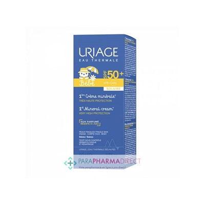 Uriage Bébé 1ère Crème Minérale Solaire SPF50+ Visage & Corps 50 ml