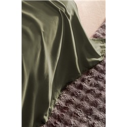 Ciel King Size %100 Pamuk Lastiksiz Saten Çarşaf - Haki