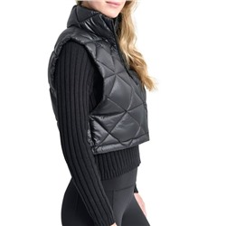 DKNY Quilted Puffer Cropped Vest