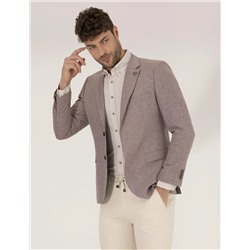 Gül Kurusu Keten Karışımlı Blazer Ceket