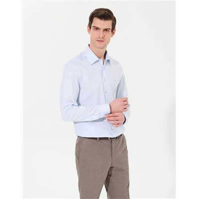 Açık Mavi Slim Fit Uzun Kollu Gömlek