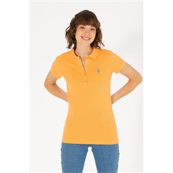 Kadın Turuncu Basic Polo Yaka Tişört