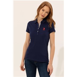 Kadın Lacivert Basic Polo Yaka Tişört