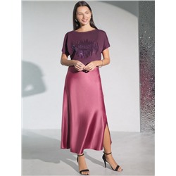 Нарядная футболка с принтом пайетками