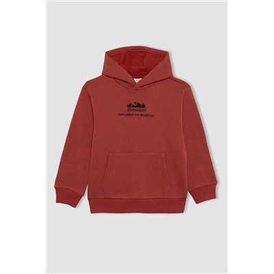 Defacto Erkek Çocuk Kapüşonlu Baskılı Kalın Sweatshirt A9778A823WN