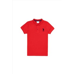 Erkek Çocuk Kırmızı Basic Polo Yaka T-Shirt