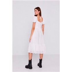 Vestido avolantado Blanco