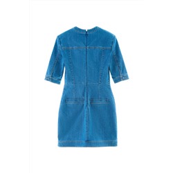 Vestido recto vaquero Azul marino