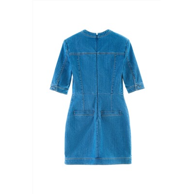 Vestido recto vaquero Azul marino