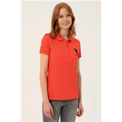 Kadın Kırmızı Basic Polo Yaka Tişört