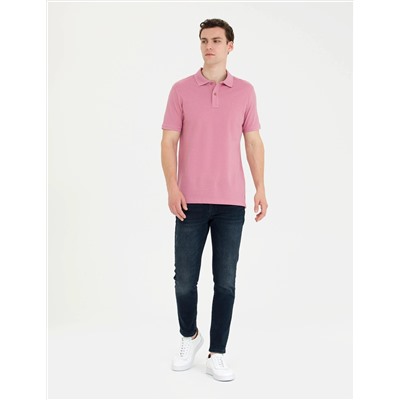 Gül Kurusu Slim Fit Polo Yaka Basic Tişört