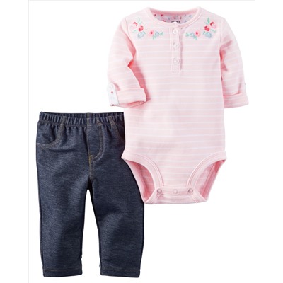 2-Piece Bodysuit & Jegging Set