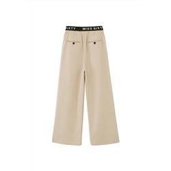 Pantalón palazzo de lana Beige