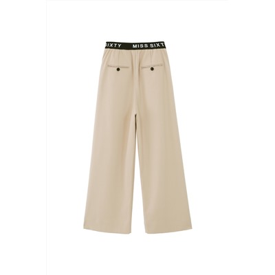 Pantalón palazzo de lana Beige