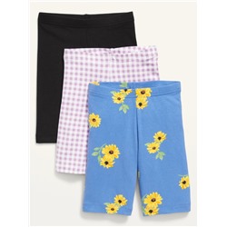 Long Jersey Biker Shorts 3-Pack for Girls