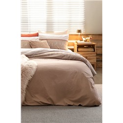Manchot King Size %100 Pamuk Ranforce Baskılı Nevresim Takımı - Bej