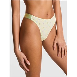 Logo Cotton High-Leg Thong Panty