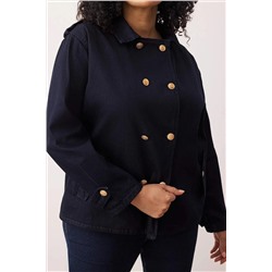 Koyu Mavi Büyük Beden Denim Ceket TBBAW26AG00004