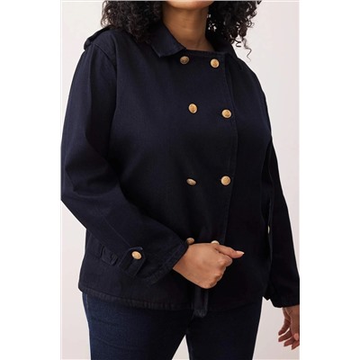 Koyu Mavi Büyük Beden Denim Ceket TBBAW26AG00004