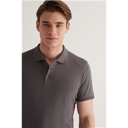 Antrasit %100 Pamuk Serin Tutan Polo Yaka T-Shirt