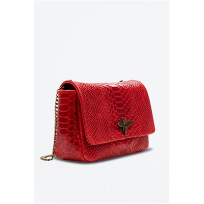 Bandolera de piel Rojo y dorado - Firenze Artegiani