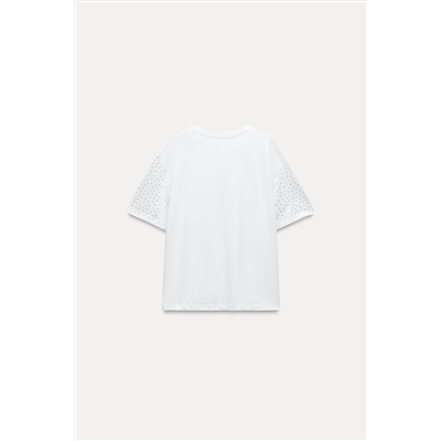 T-SHIRT WITH RHINESTONES ON THE FRONT