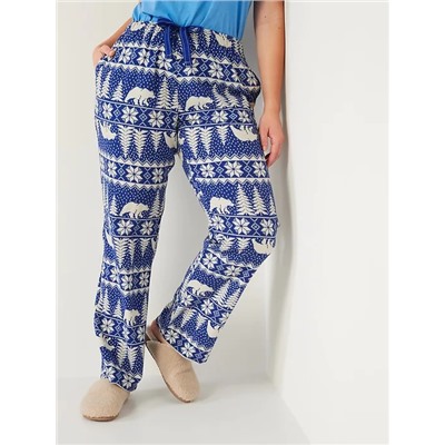Matching Printed Flannel Pajama Pants for Women