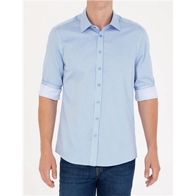Mavi Slim Fit Uzun Kollu Gömlek