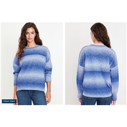 Cozy Crew-Neck Ombré Sweater
