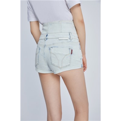 Short de tiro alto Azul claro