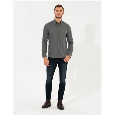 Siyah Slim Fit Uzun Kollu Gömlek
