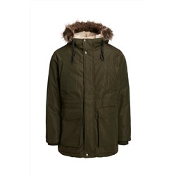 Parka con capucha Caqui