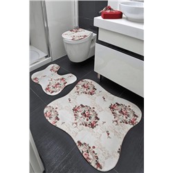 BotigaHome Kelebek Model Banyo Halısı Klozet Takımı 3'lü Set BH005