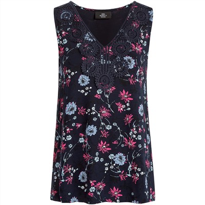 Damen Top mit Makramee-Spitze