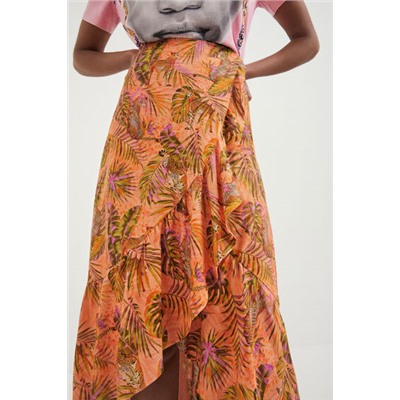 Falda de volantes tropical