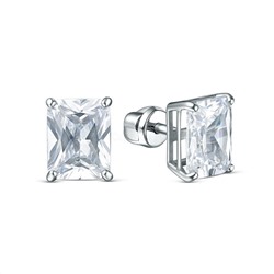 Серьги-пусеты из серебра с фианитами родированные 925 пробы 2-037р200