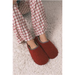 Zapatillas casa borreguito rojo