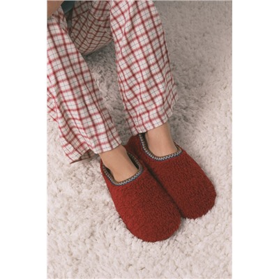 Zapatillas casa borreguito rojo