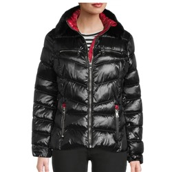 Karl Lagerfeld Paris Faux Fur Collar Puffer Jacket