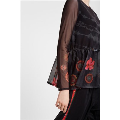 Camiseta floral transparencias