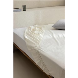 Manon King Size Plus %100 Pamuk Ranforce Lastikli Çarşaf - Ekru