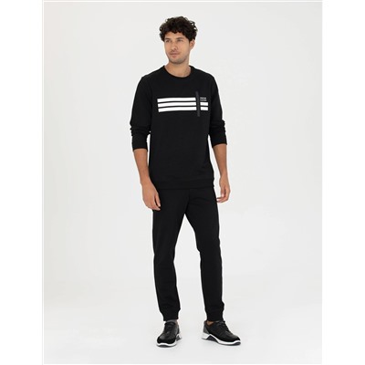 Siyah Regular Fit Sweatshirt