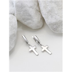 Серьги из серебра родированные - Кресты 925 пробы с019р