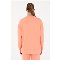Kadın Somon Bisiklet Yaka Sweatshirt