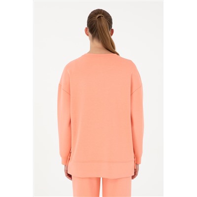 Kadın Somon Bisiklet Yaka Sweatshirt