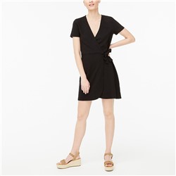 Textured knit wrap dress