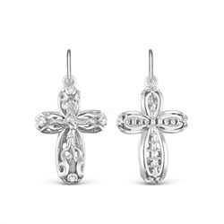 Крест из серебра с фианитами родированный - 2,8см 925 пробы К3-565р200