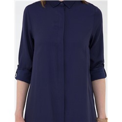 Lacivert Comfort Fit Uzun Kollu Gömlek
