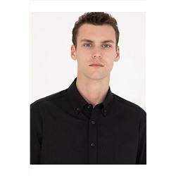 Pierre Cardin Siyah Regular Fit Uzun Kollu Gömlek EGEBUTİK 1742472.VR036